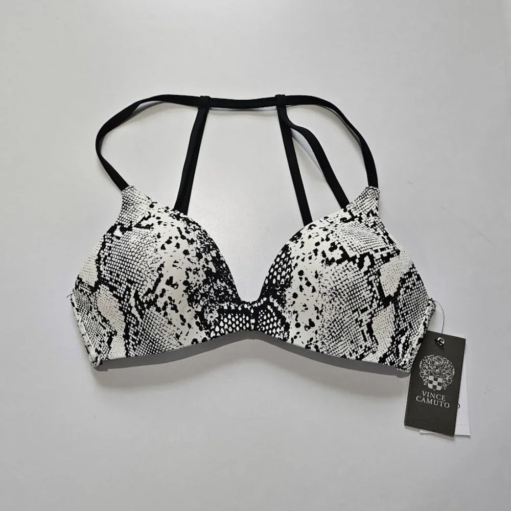 Vince Camuto Printed Strappy-Back Bikini Swim Top